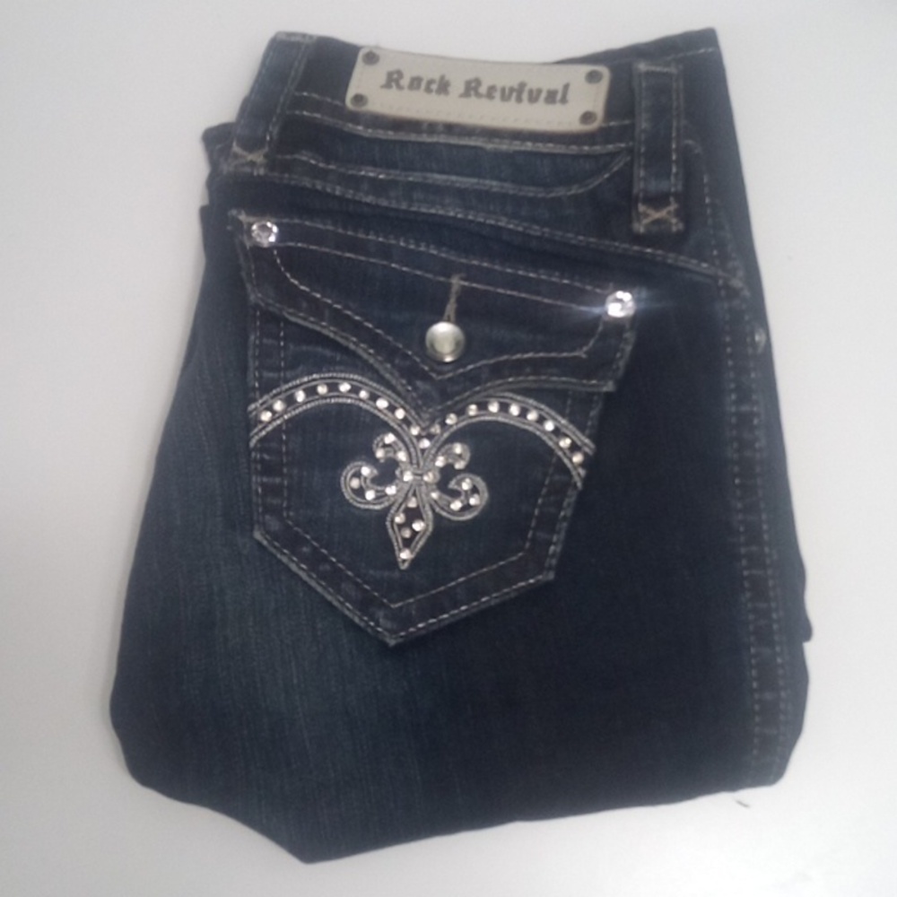 Rock Revival NWOT Women's Bootcut Embellished Jeans DEFECT